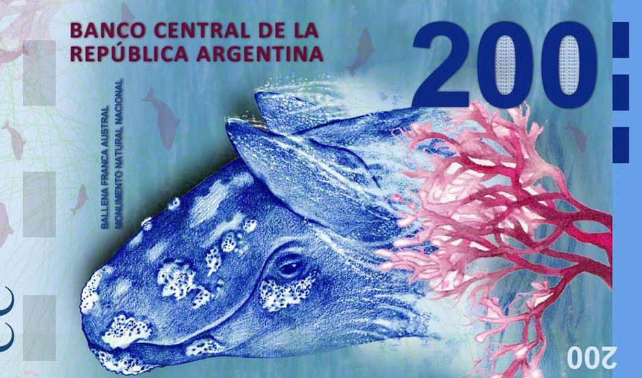 La ballena franca se sumó a los billetes en 2016