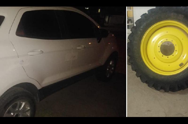 Ladrones intentaron vender una rueda de tractor que habiacutean robado y escaparon abandonando una camioneta