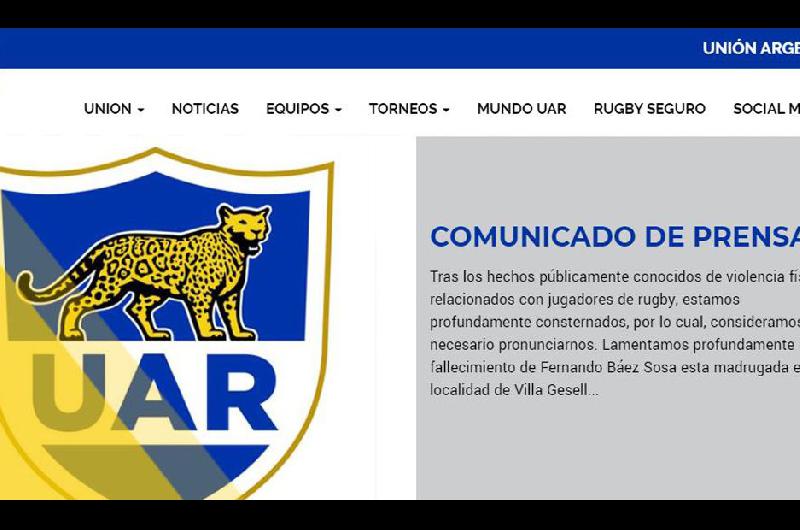 La Unioacuten Argentina de Rugby lamentoacute profundamente la muerte de Fernando Baacuteez Sosa