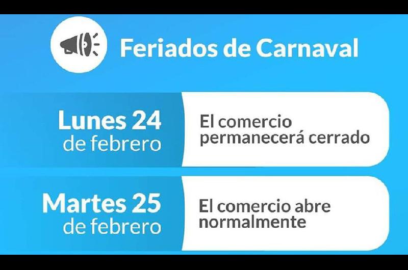 El comercio  abriraacute el martes 25 pese al feriado  de carnaval