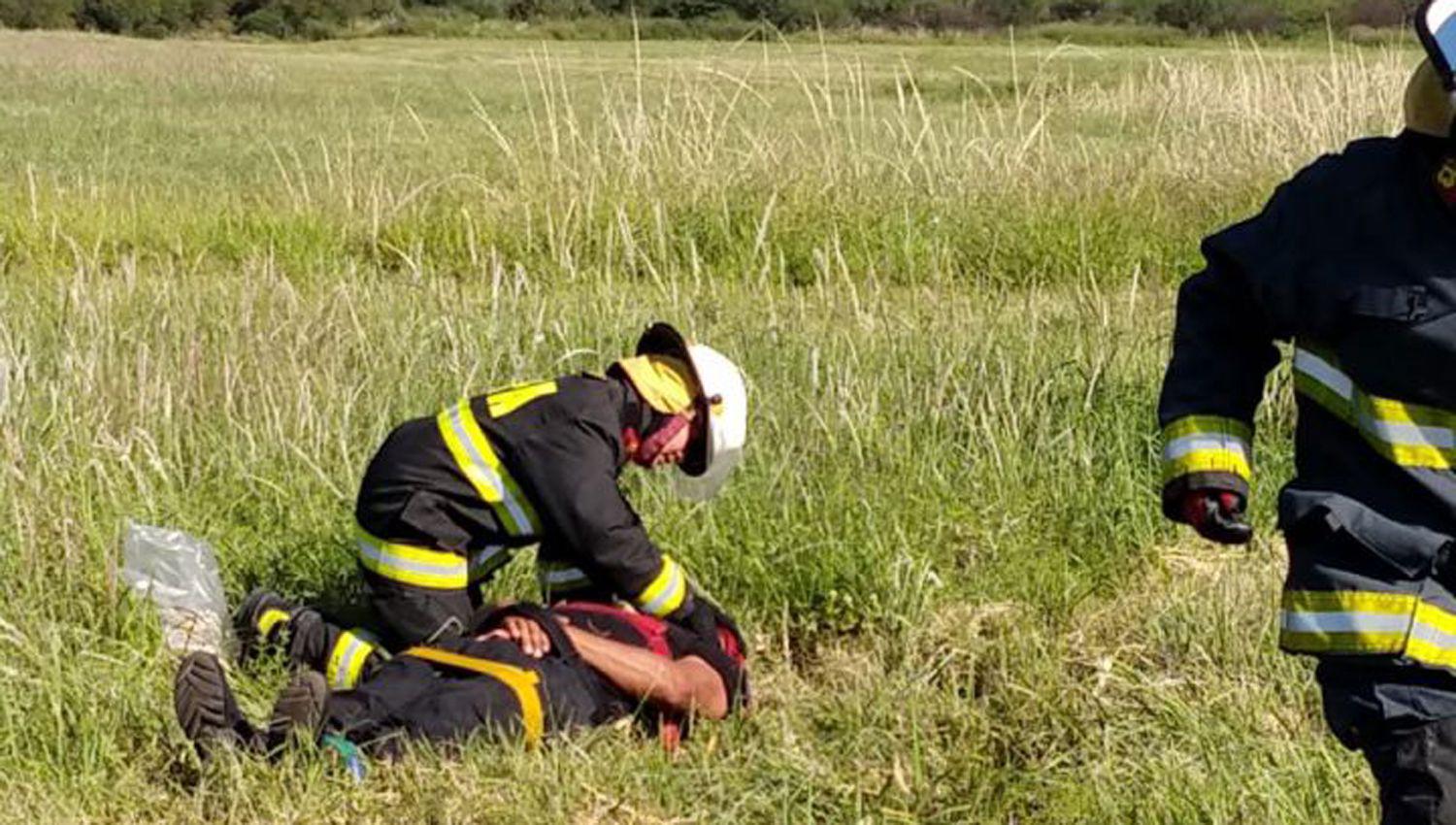 Un simulacro de incendio en el aeropuerto contoacute con la participacioacuten de varias fuerzas