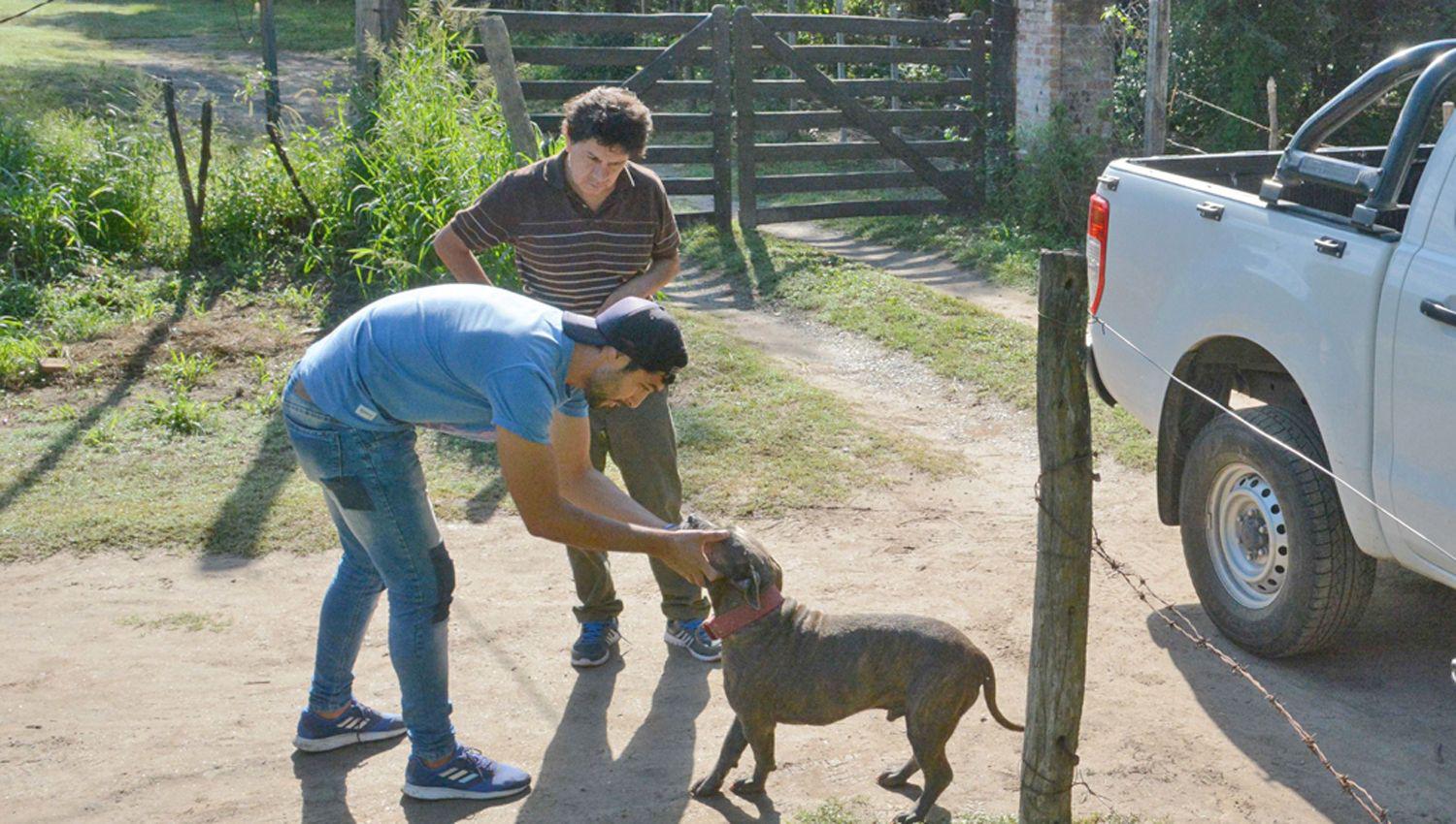 FRANJA DE DISCORDIA El alambrado divide a las dos familias destacó Luciano quien cuidaba ayer a Titn
