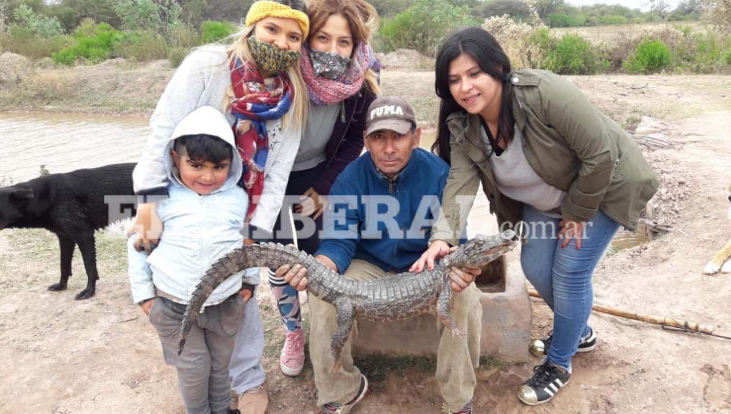 IMAacuteGENES  Sorpresa en Icantildeo- un yacareacute aparecioacute en un canal de riego