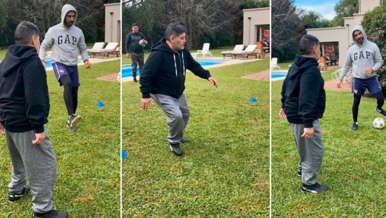 VIDEO  Maradona realiza su rigurosa rutina de entrenamiento escuchando a Mario Aacutelvarez Quiroga