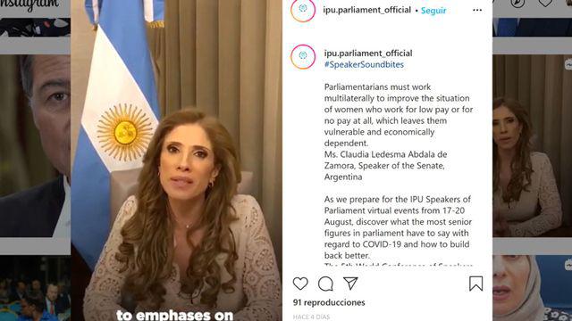 Claudia Zamora en Cumbre de Presidentas de Parlamento