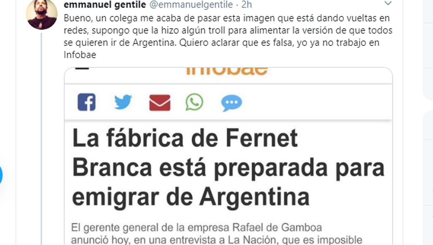 Ex periodista de Infobae desmiente una fake news contra el Gobierno nacional