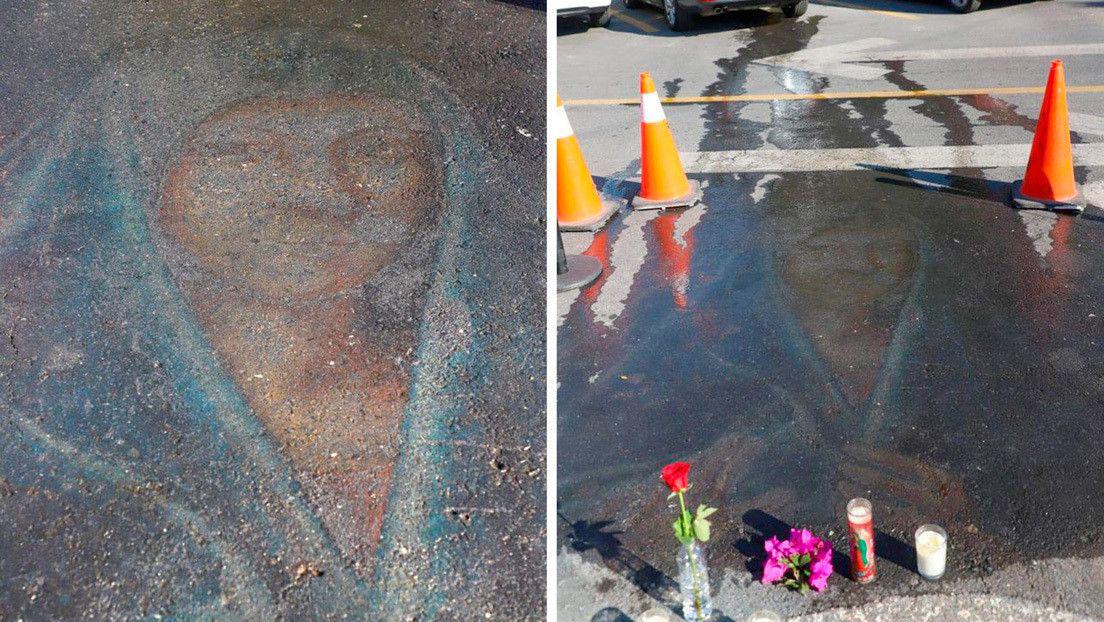 IMAacuteGENES  Sorpresa por la reaparicioacuten de una virgen pintada con tiza en Meacutexico hace 13 antildeos