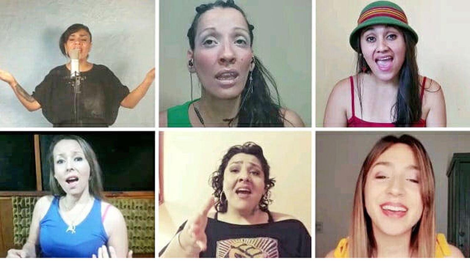 Las Mullieris se unieron a otras tres voces las de Mariana Baraj Eugenia Mur y Nancy Pedro