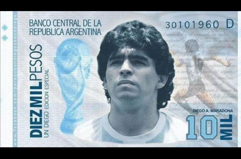 Lanzaron campantildea para pedir un billete de  10000 con la imagen de Maradona