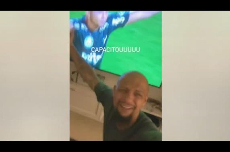 VIDEO  El alocado festejo de Felipe Melo en cada gol que Palmeiras le hizo a River