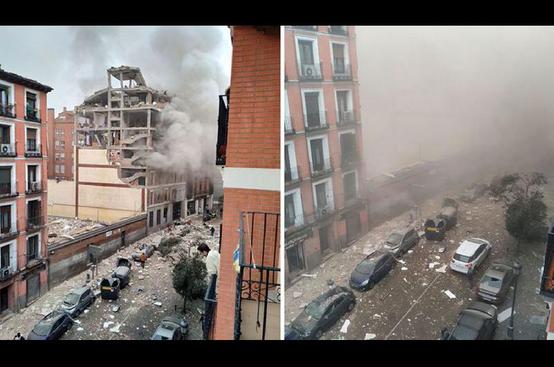 Fuerte explosioacuten destrozoacute un edificio en el centro de Madrid