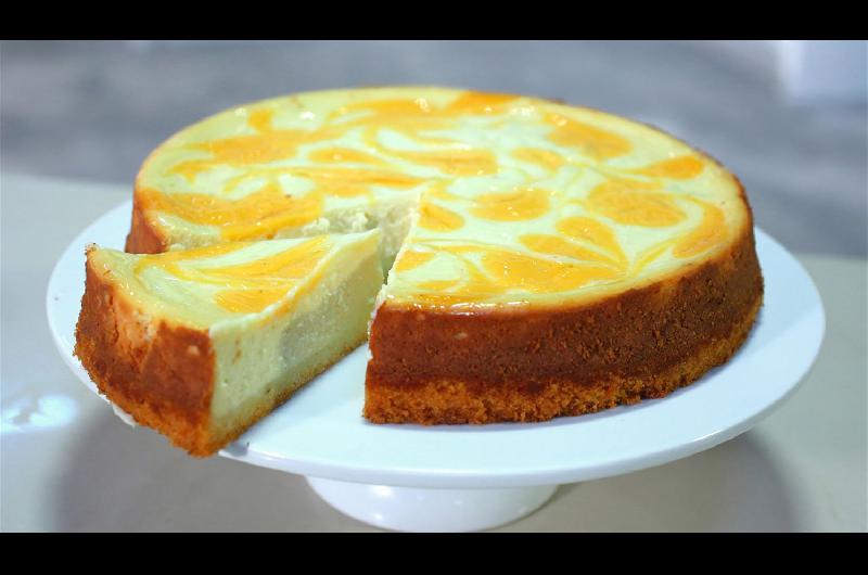 Cheesecake de naranja y maracuyaacute