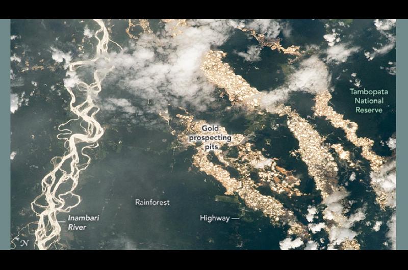 Riacuteos de oro en el Peruacute- La NASA reveloacute imaacutegenes impactantes