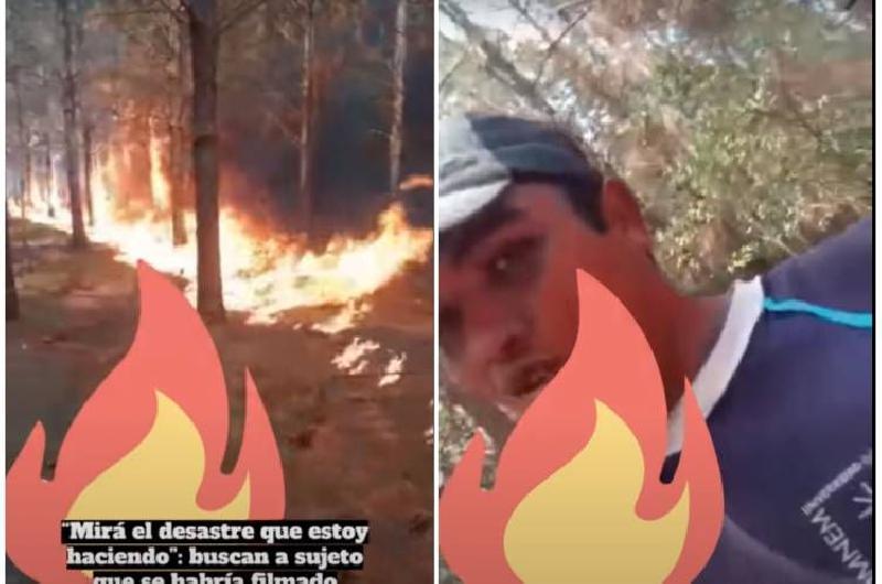 VIDEO  Indignacioacuten- buscan  a joven que se filmoacute prendiendo fuego a un bosque de Corrientes