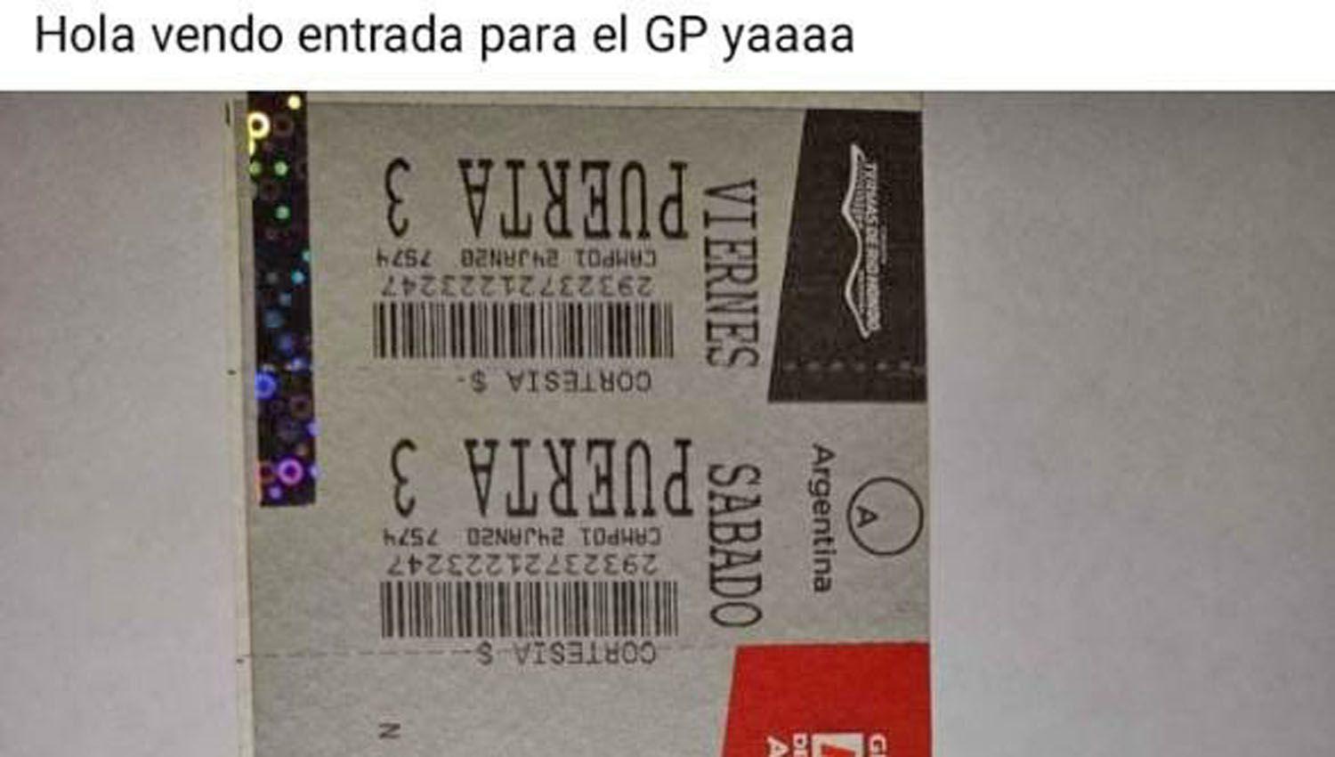 Vendioacute a 20 mil una entrada sin cargo del Moto GP y fue presa