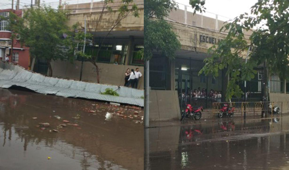 VIDEO Asiacute fue el momento exacto de la caiacuteda de un techo en la vereda de la Escuela Zorrilla