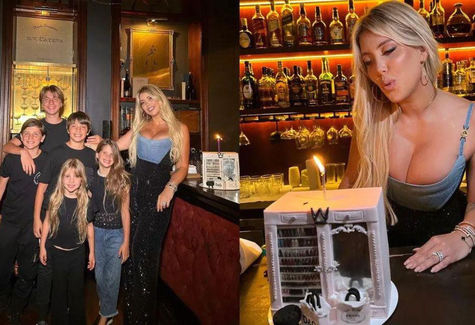 Wanda Nara celebroacute sus 36 antildeos junto a sus hijos y lejos de L-Gante