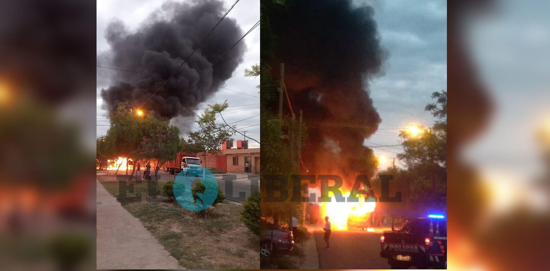 VIDEO  Dramaacutetico incendio de un colectivo en el barrio San Germeacutes