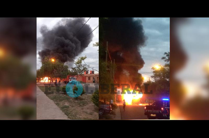 VIDEO  Dramaacutetico incendio de un colectivo en el barrio San Germeacutes