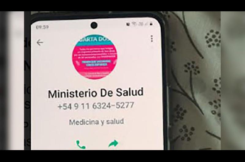 El Ministerio de Salud advierte por estafas que realizan viacutea telefoacutenica