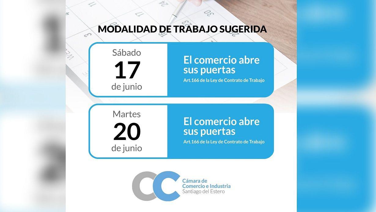 La Caacutemara de Comercio sugirioacute la modalidad de trabajo para este fin de semana extra largo