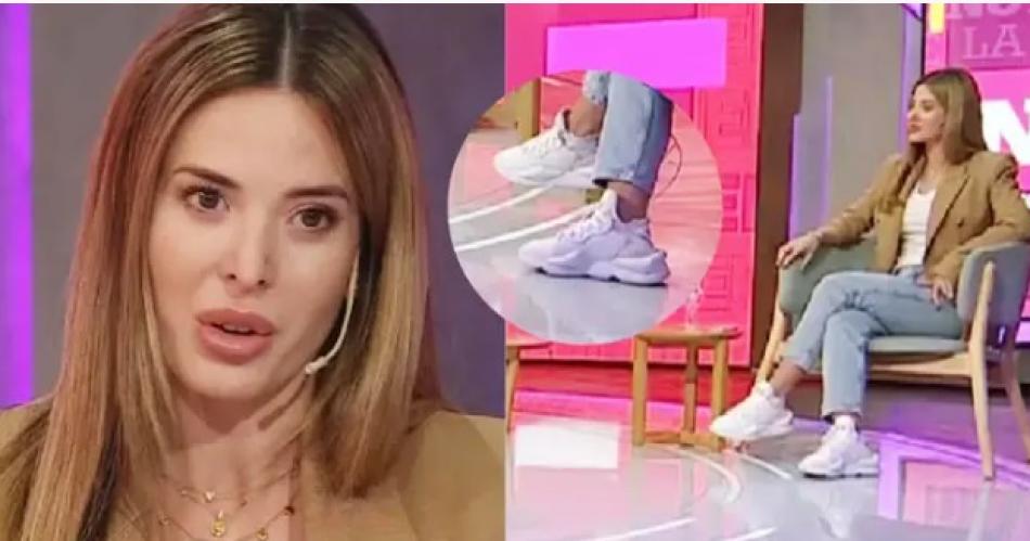 Cuaacutento cuestan las lujosas zapatillas que Jeacutesica Cirio usoacute en la entrevista 