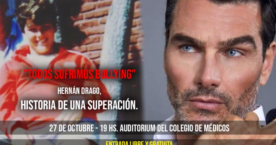 Hernaacuten Drago brindaraacute hoy una charla sobre el bullying