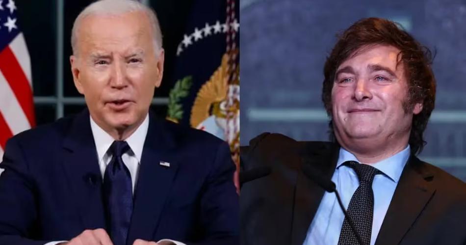 Joe Biden llamoacute a Javier Milei para felicitarlo por la nueva presidencia