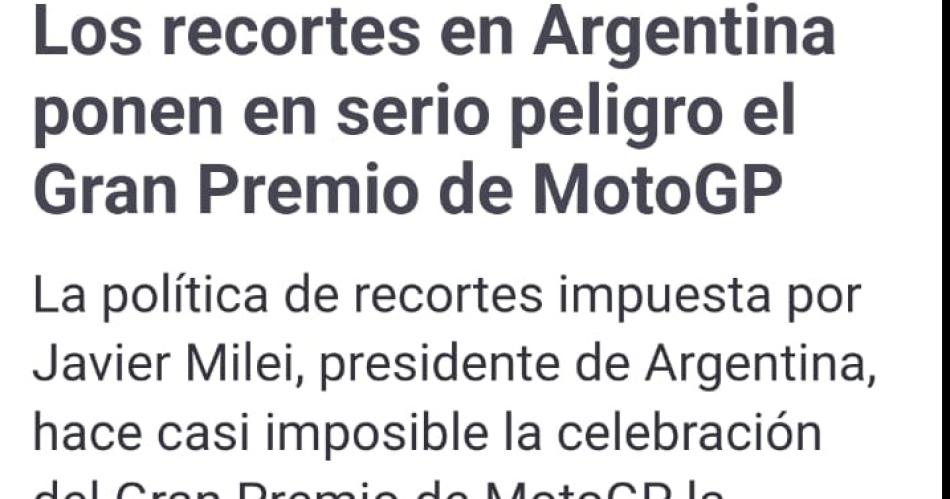 Diferentes medios de la Argentina y el mundo reflejaron la cancelacioacuten del MotoGP en Las Termas