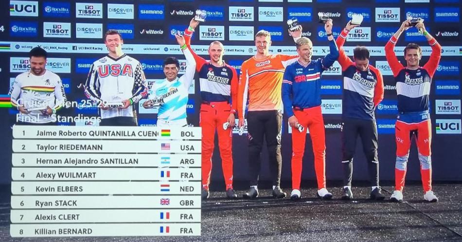 Hernaacuten Santillaacuten y Lisandro Diacuteaz consiguieron podios en el Mundial de BMX en los EEUU