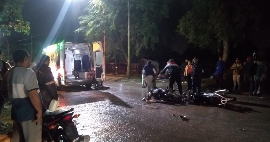 Tres heridos con traumatismo de craacuteneo en un choque frontal de motocicletas