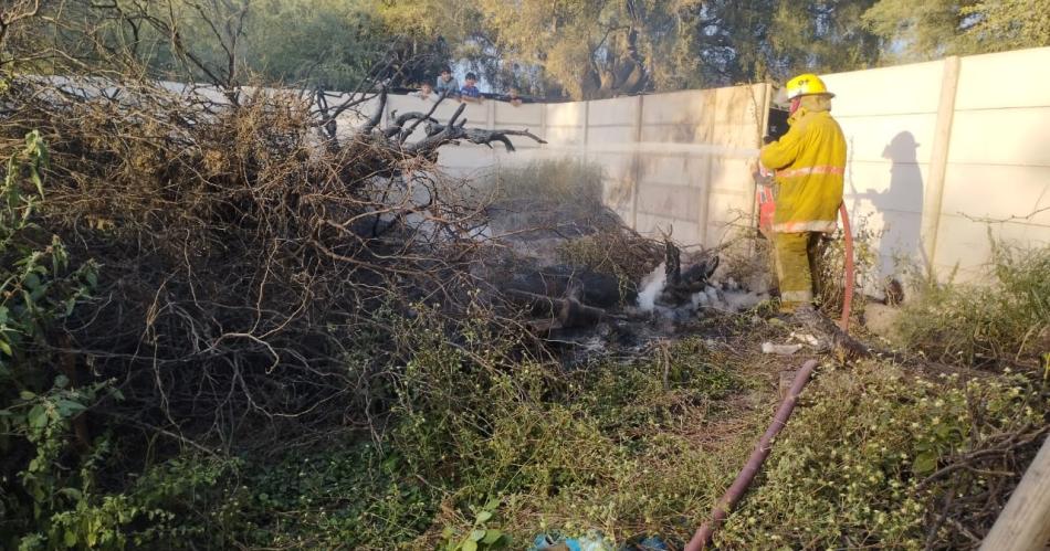 Un incendio de troncos casi provoca una tragedia en el barrio General Paz