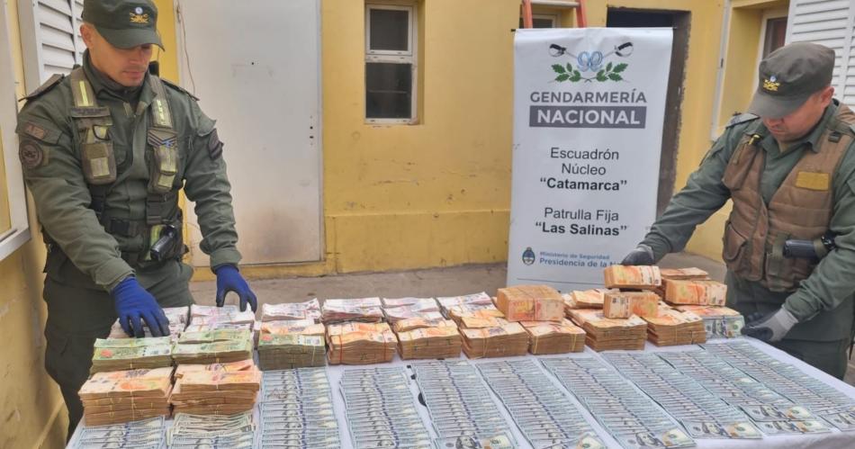 Gendarmeriacutea decomisa maacutes de 39 millones de pesos y 27 mil doacutelares sin aval legal