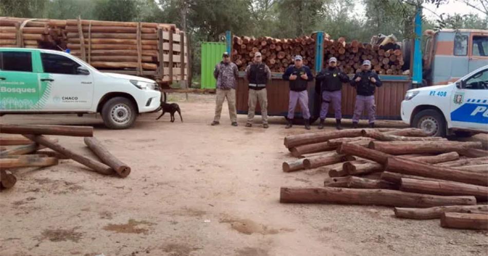 Madera clandestina- secuestran casi 400 postes labrados que queriacutean traficar en Santiago