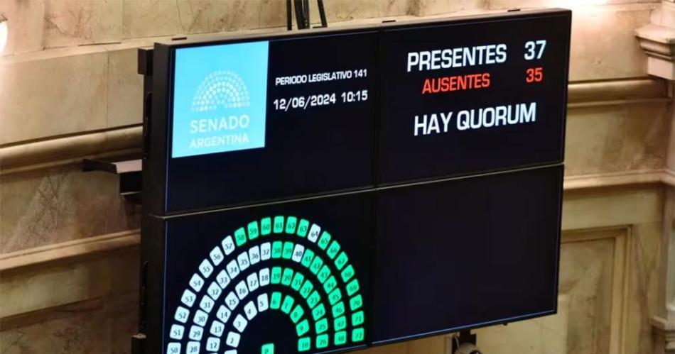 Quieacutenes son los 37 senadores que dieron quoacuterum para el debate de la Ley Bases