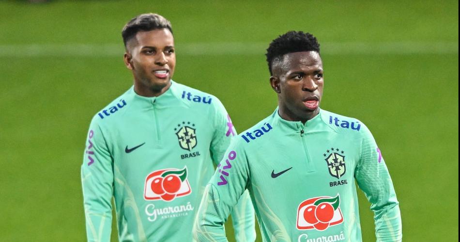 JERARQUÍA Rodrygo Goes y Vinicius Jr estar�n desde el arranque esta noche en Brasil