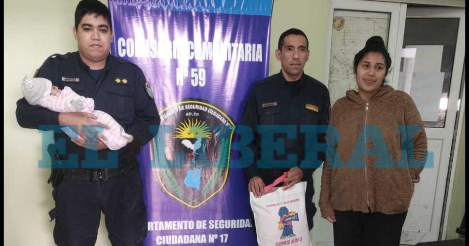 Policiacuteas salvaron a una beba del Bordm Beleacuten y su madre fue a la comisariacutea para agradecerles