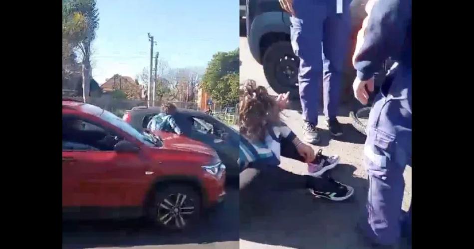 VIDEO  Conductor atropelloacute a una ciclista tras una discusioacuten y chocoacute un auto en la huida