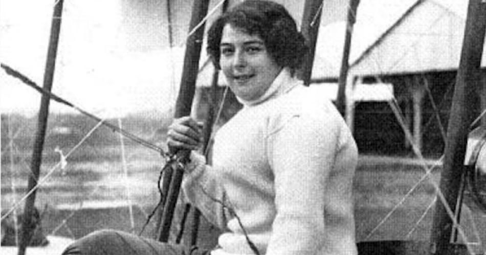 Amalia Figueredo en sus tiempos de aviadora (Gentileza Eduardo Lazzari)