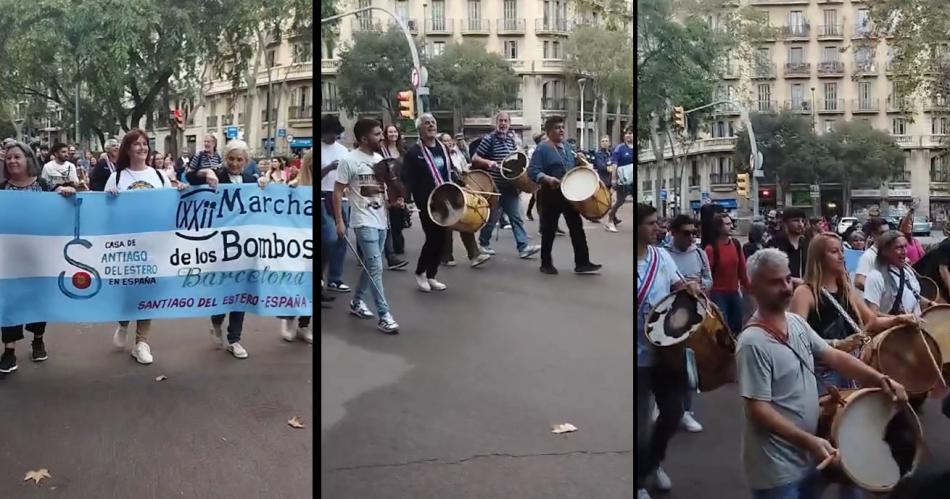 VIDEO  Histoacuterico- la Marcha de los Bombos llegoacute por primera vez a Barcelona