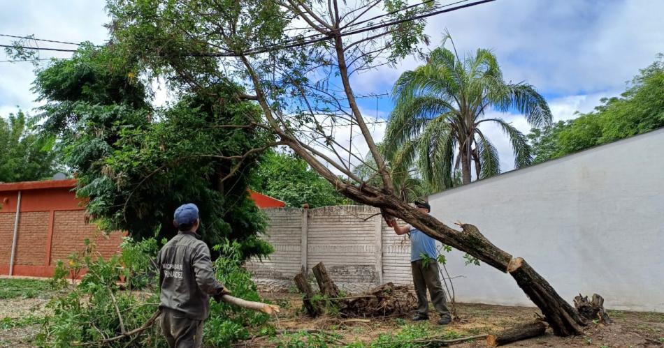 Siguen los trabajos de limpieza en los barrios de Fernaacutendez