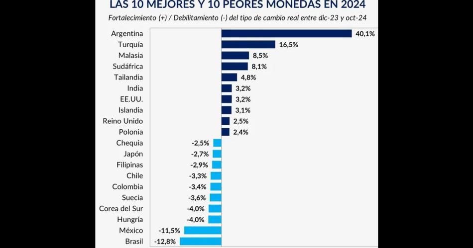 El peso argentino es la moneda que maacutes se aprecioacute en el mundo en 2024