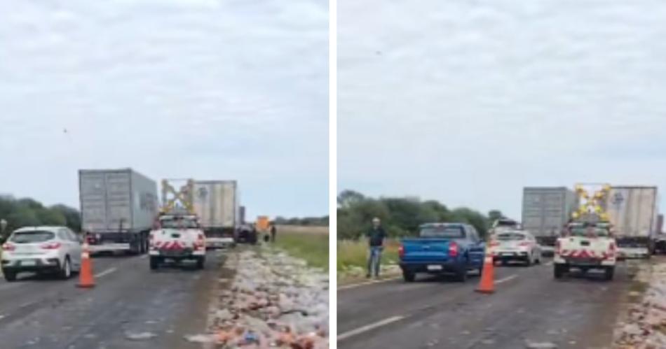 Ruta 9- violentiacutesimo choque de camiones solo de milagro no terminoacute en tragedia