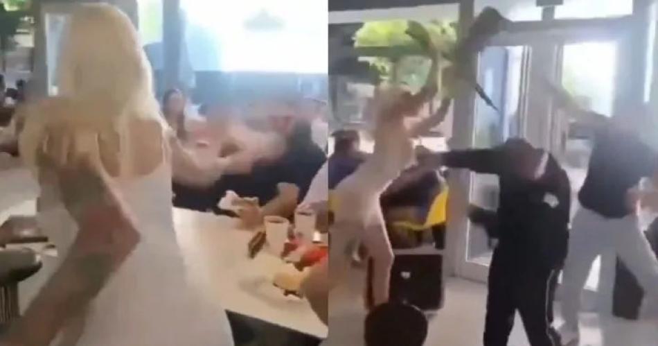 VIDEO- Mujer trans atacoacute a joacutevenes que la habriacutean discriminado en un local de comida