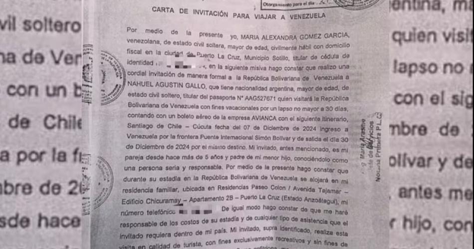 Mandan los documentos que confirman que el gendarme secuestrado teniacutea los papeles para ingresar a Venezuela