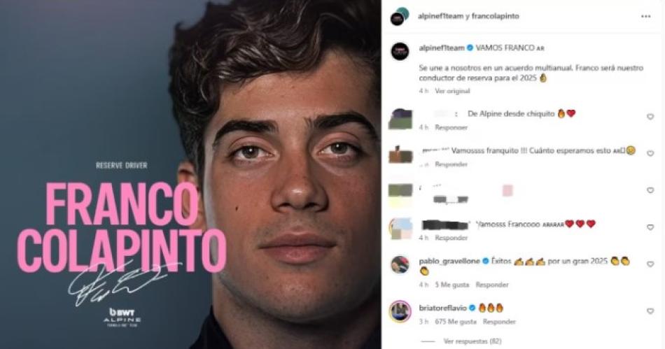 La increiacuteble repercusioacuten de la llegada de Franco Colapinto a Alpine en las redes sociales