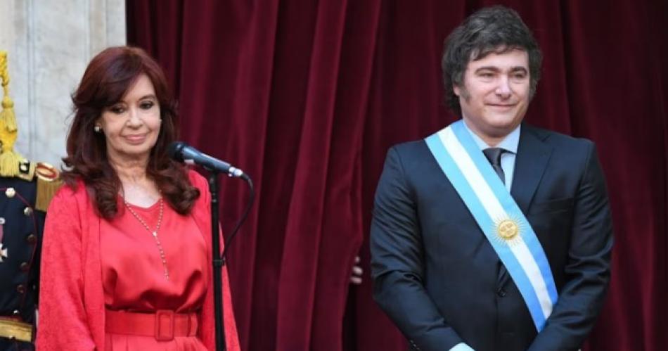 Crecen la tensión y los cruces entre Cristina Kirchner y Javier Milei (Foto- NA)