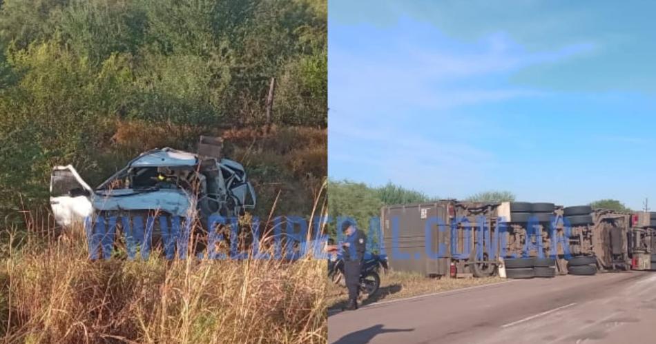 Ruta 16- fuerte choque entre un camioacuten y un auto dejoacute seis personas heridas