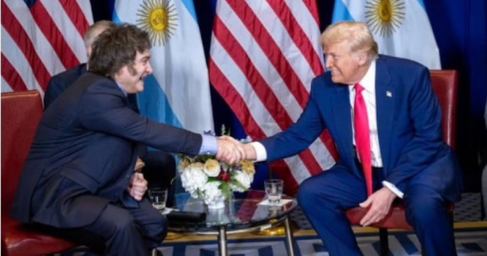 El presidente Javier Milei y el de Estados Unidos Donald Trump Foto- @madorni